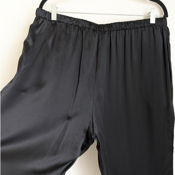 Quince Black 100% Silk High-rise Relaxed Wide Leg Pants, size XL - Picture 4 of 10